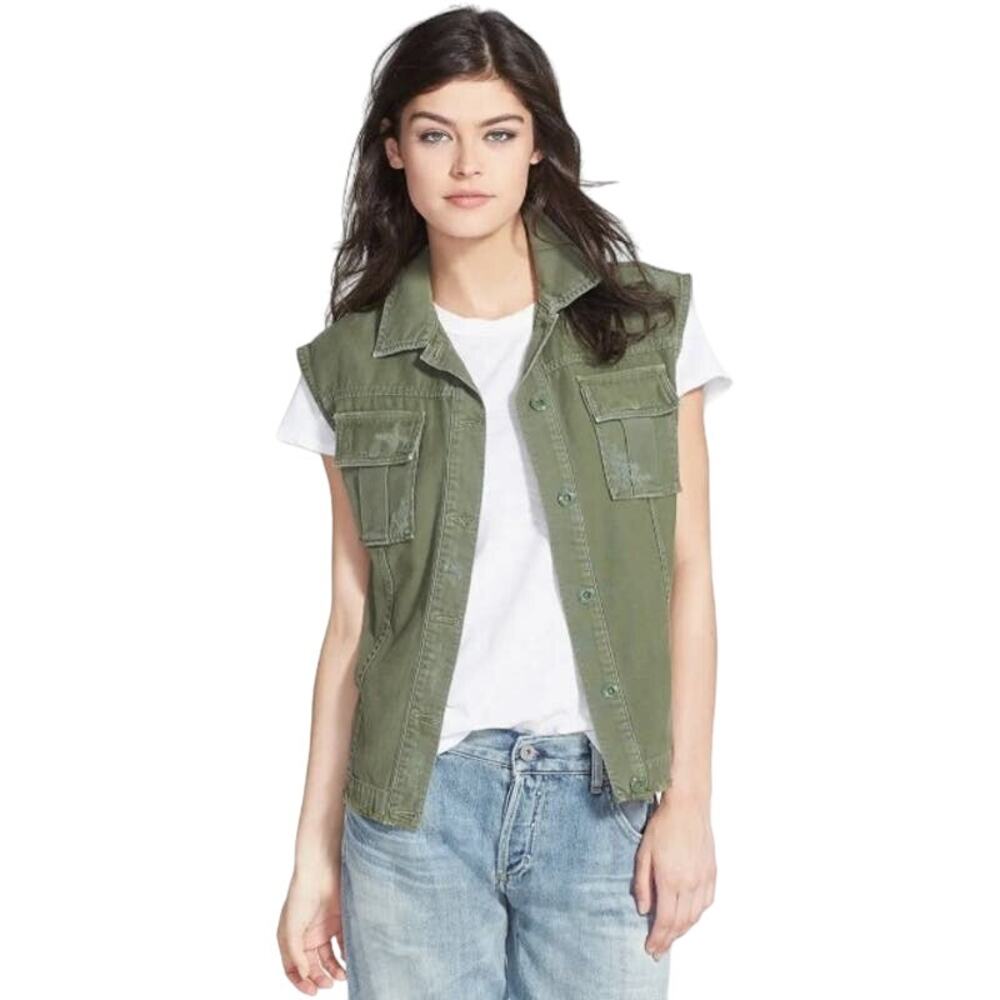 Citizens of Humanity Size XS "Scout" Military Style Distressed Vest-USA